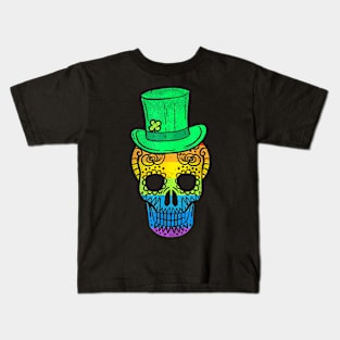 Irish Gay Pride Sugar Skull LGBT  St Patricks Day Kids T-Shirt